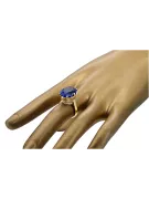 14K жълто злато Сапфир Пръстен Винтидж стил vrc130y